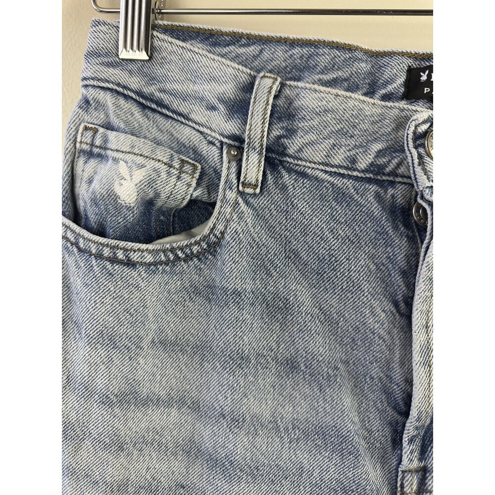 Playboy PacSun Reworked Upcycled Patchwork Denim Jeans Tapestry Boho Women's 27 - Picture 4 of 15
